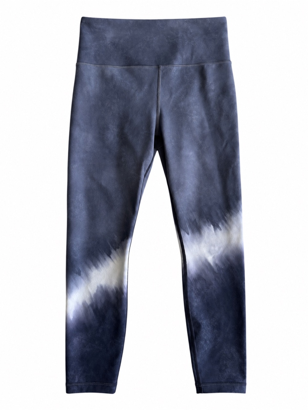 Athleta Elation 7/8 High Waisted Leggings Tie Dye Blue Gray Medium